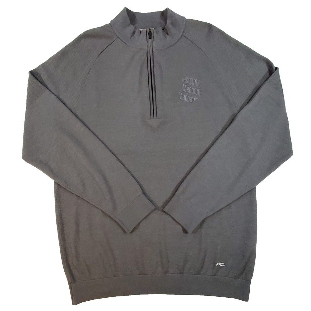 KJUS Mens FreeLite KULM‎ Half Zip Merino Wool Cashmere Silk Sweater 2XL Gray